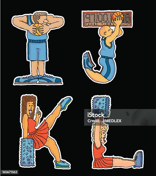 알파벳 바스켓볼 서체가 근육질 체격에 대한 스톡 벡터 아트 및 기타 이미지 - 근육질 체격, 알파벳, 교복
