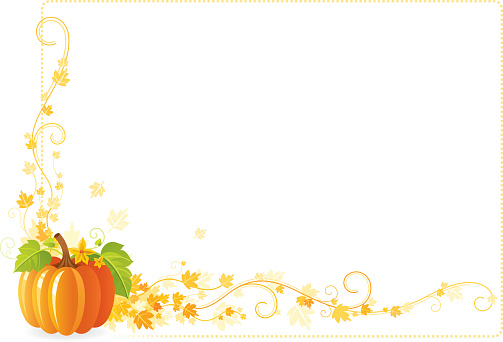 Autumn frame: vine, leafs, pumpkin patch. AI-10, CDR-11, JPG.