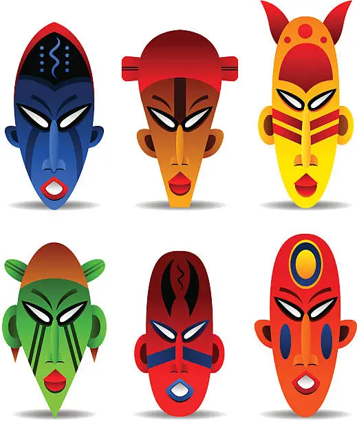 Vector illustration of African Masks