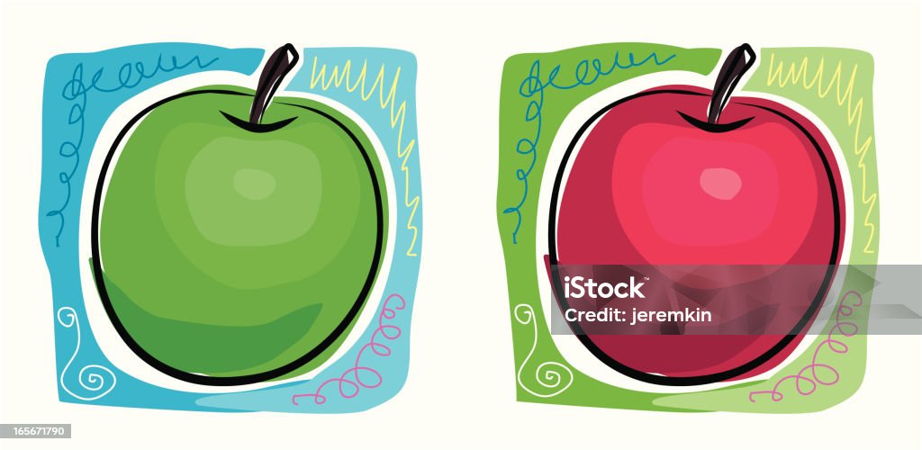 Bocetos Manzanas - arte vectorial de Alimento libre de derechos