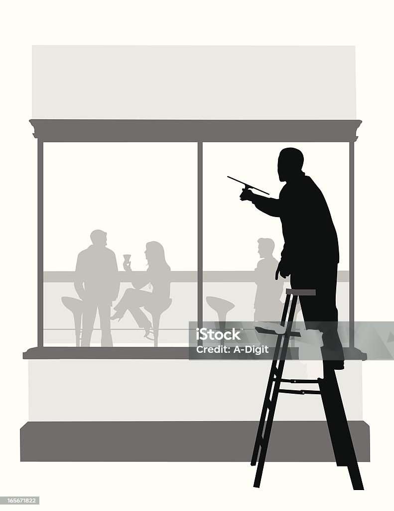 Window Washing Vector Window Washing Vector Silhouette Stock Illustration - Download Image ...