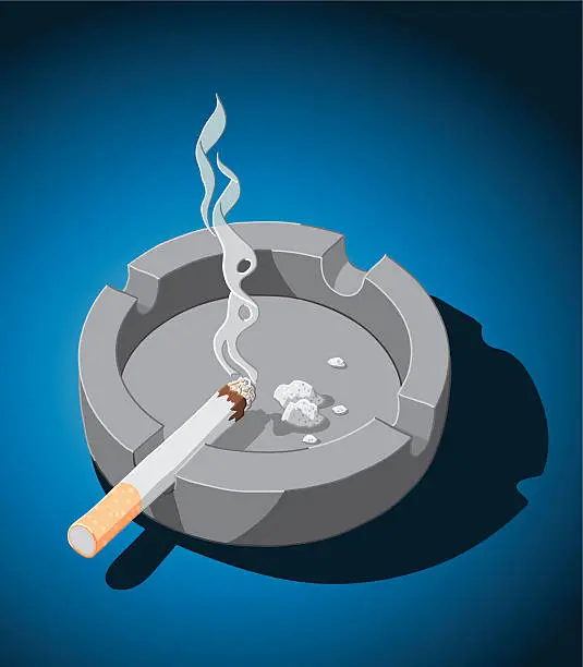 Vector illustration of Ashtray Cigaret
