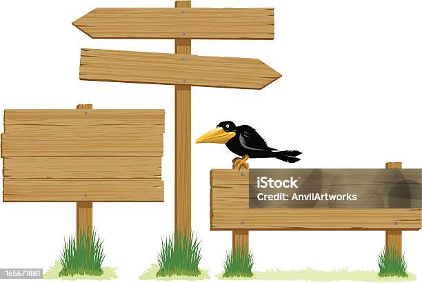 Wooden Signs Stock Illustration - Download Image Now - Wood - Material, Vector, Road Sign