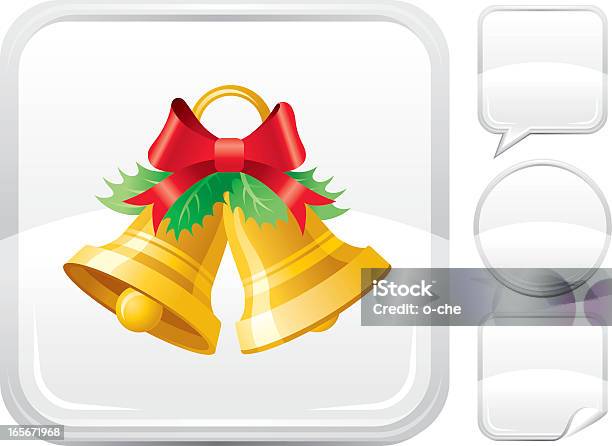 Boże Narodzenie Dzwony Ikony Na Silver - Stockowe grafiki wektorowe i więcej obrazów Miechunka - Miechunka, Dowcip rysunkowy, Bańka