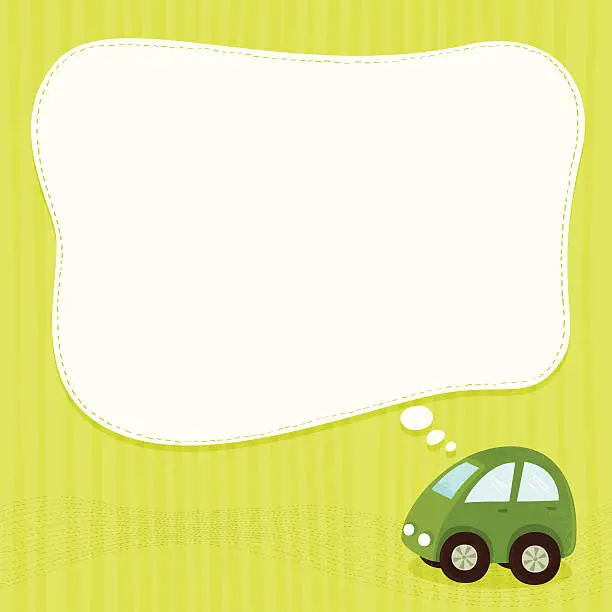 Vector illustration of Green car banner