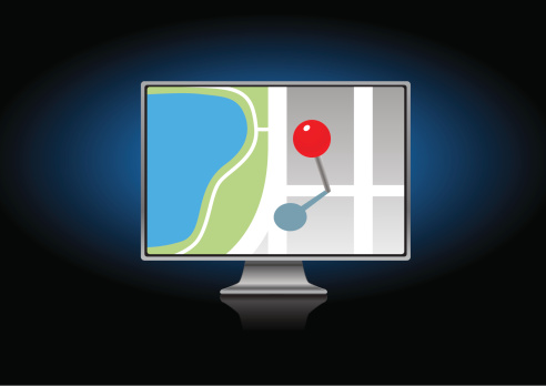 Computer Screen With Mapping Application Stock Illustration - Download ...