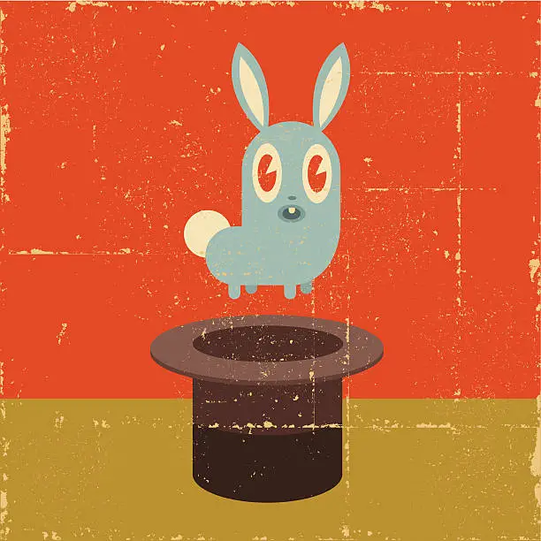 Vector illustration of Magic Rabbit Grunge