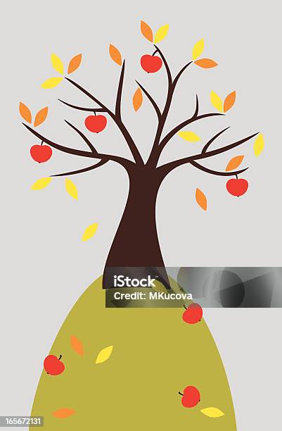 Jesień Drzewa - Stockowe grafiki wektorowe i więcej obrazów Pagórek - Pagórek, Bez ludzi, Drzewo