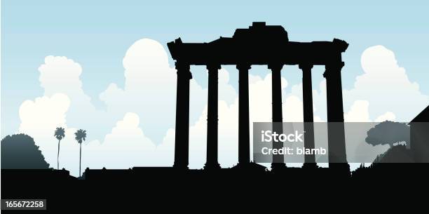 Roman Columns Stock Illustration - Download Image Now - Backgrounds, Roman, Architectural Column