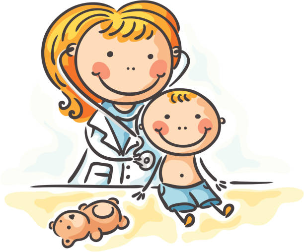 illustrations, cliparts, dessins animés et icônes de pour le docteur - child illness doctor medicine