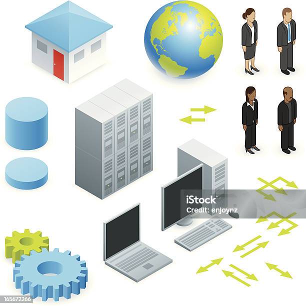 Isometric Network Elements Stock Illustration - Download Image Now ...