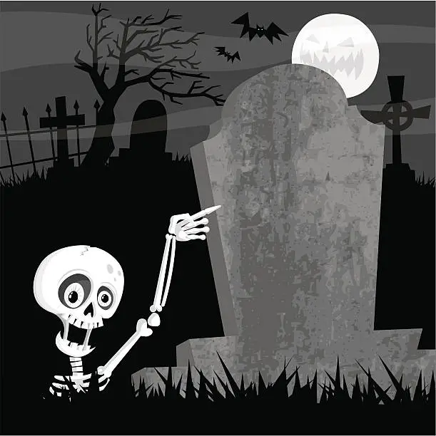 Vector illustration of Halloween skeleton