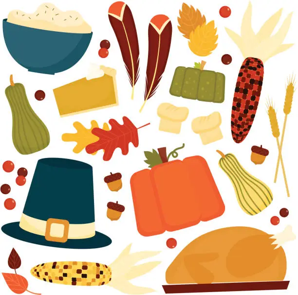 Vector illustration of Thanksgiving Traditions