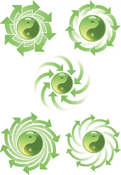 Vector illustration of Yin Yang arrows