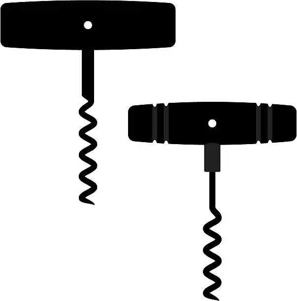 Vector illustration of corkscrew silhouette