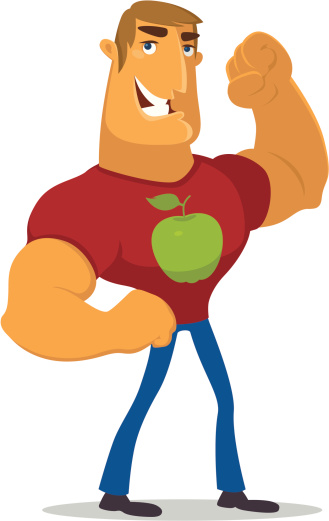 Happy Healthy muscular cartoon man