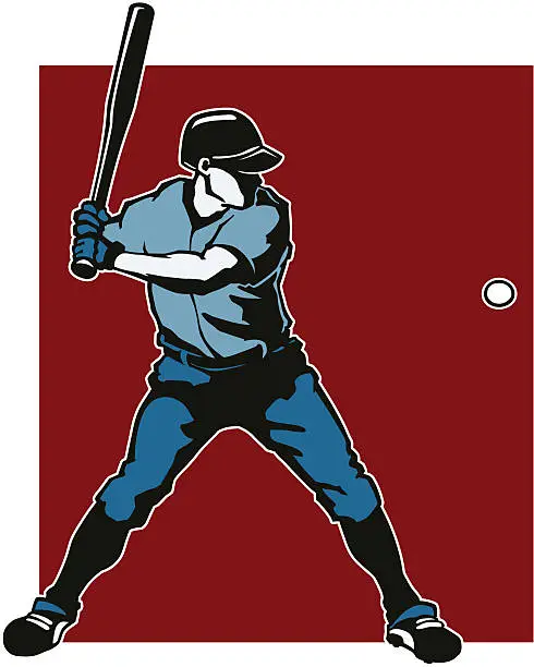 Vector illustration of Baseball player ready for a home run