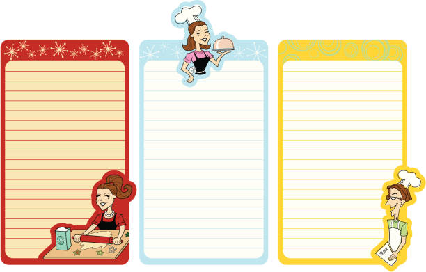 Retro Chefs Shopping List 3 different retro inspired menu cards or shopping lists. Includes High res JPEG, Ai8 & CS2 files. See my portfolio for other retro people illustrations! retro 1950s kitchen stock illustrations