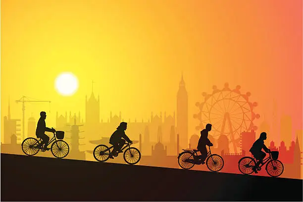 Vector illustration of London Cyclers