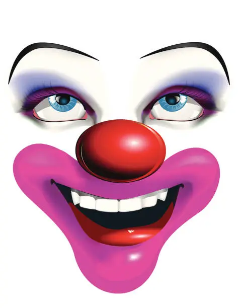 Vector illustration of Clown Face