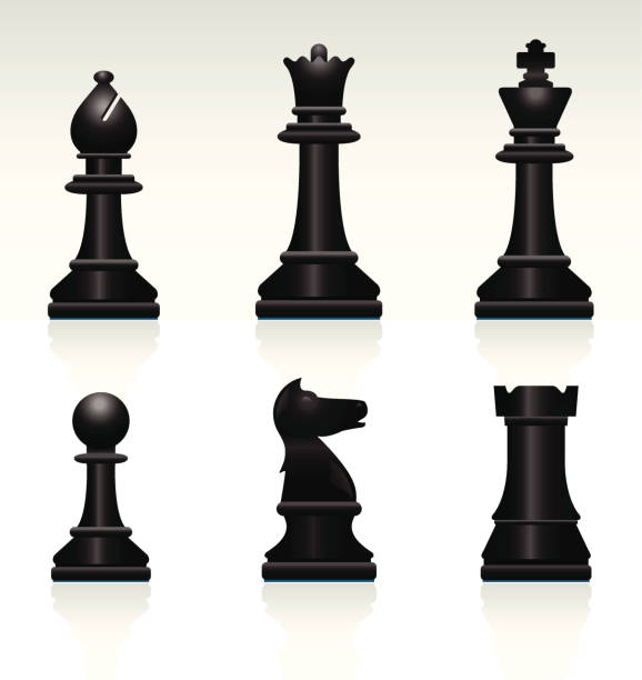 Chess Set: Black vector art illustration