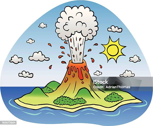 Wybuchający Wulkan Island - Stockowe grafiki wektorowe i więcej obrazów Lawa - Lawa, Chmura, Dym