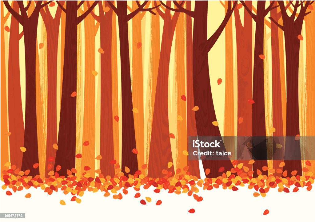 Autumn Trees and Leafs Background seamless image -create a decorative border from the left or right side Autumn stock vector