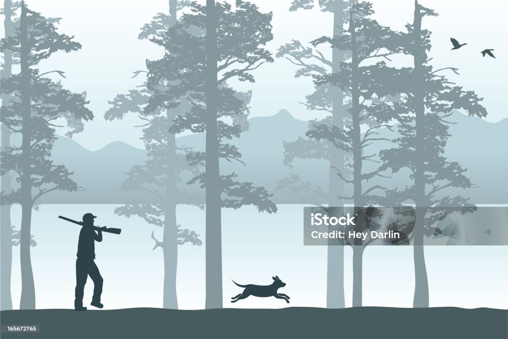 La saison de la chasse - clipart vectoriel de Bois libre de droits