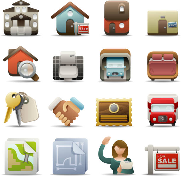 Deluxe Icons - Real Estate vector art illustration