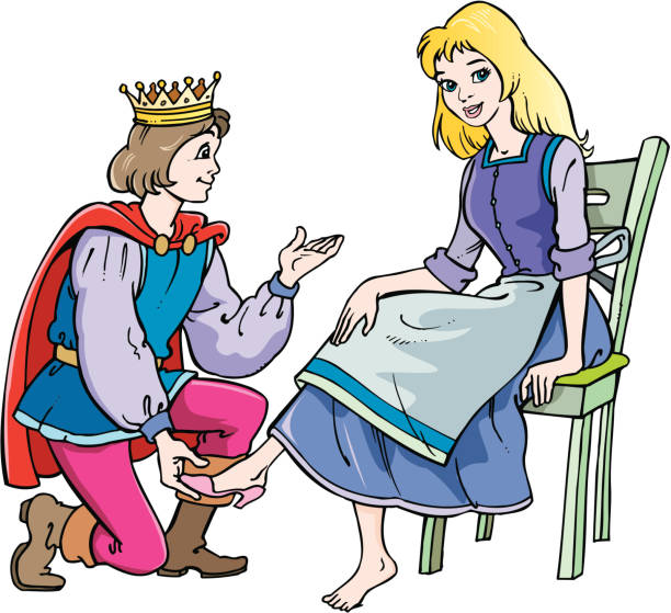Príncipe tomando uma noiva Ilustração de um príncipe tomando uma garota pobre como noiva... Ilustrações de estoque de Cinderela