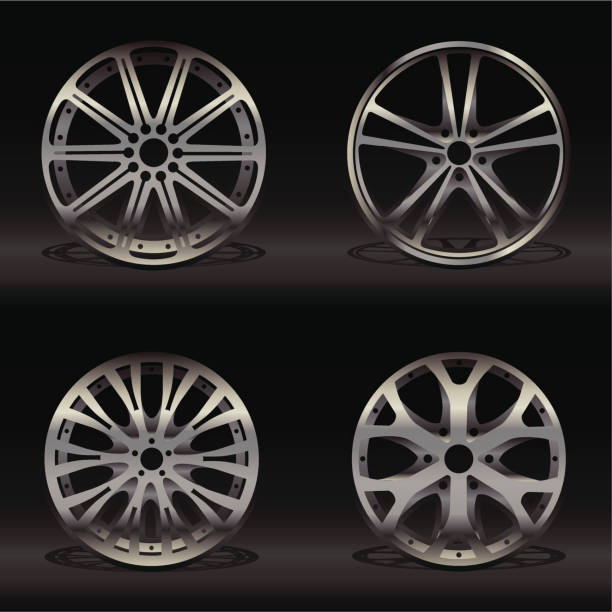 알로이 휠 - alloy wheel stock illustrations