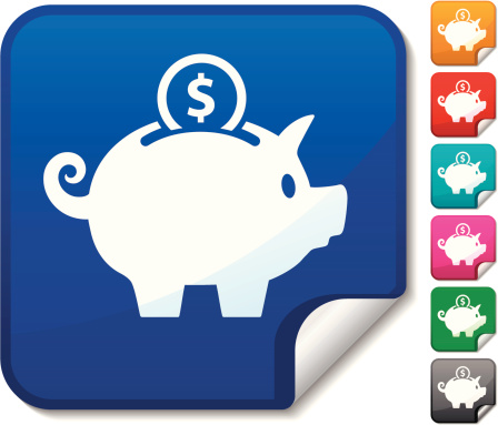 Piggy bank stickers in differnt color versioms. It's easy to edit global color swatches. The zipped file contains CS version.