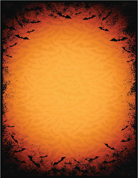 Halloween background with bat silhouettes vector art illustration