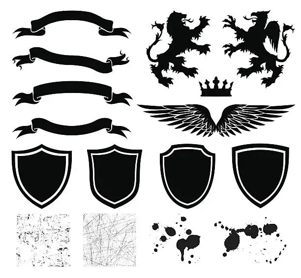 Vector illustration of shield designs