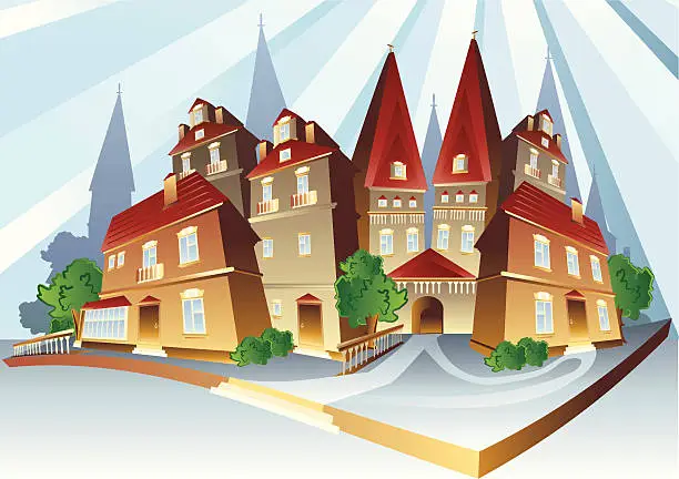 Vector illustration of Small Town