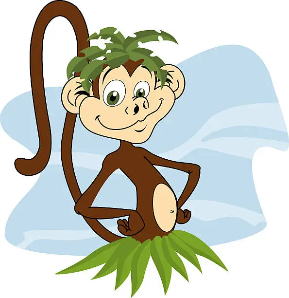 Vector illustration of Jungle monkey