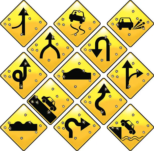 Vector illustration of Road Signs -  Collection
