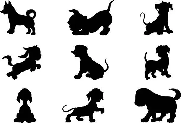 Vector illustration of Puppies (cartoon style)