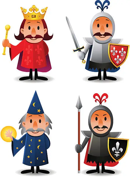 Vector illustration of Medieval Characters