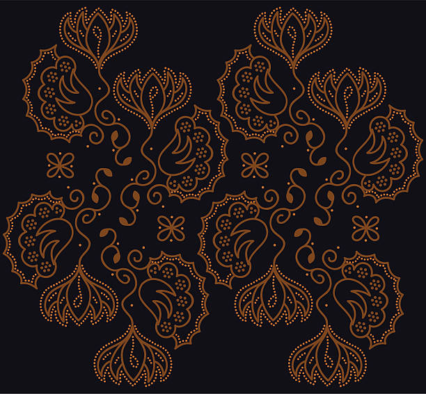 Batik Floral A detailed design inspired by the Indonesian art of batik. (includes .jpg) indonesian culture stock illustrations