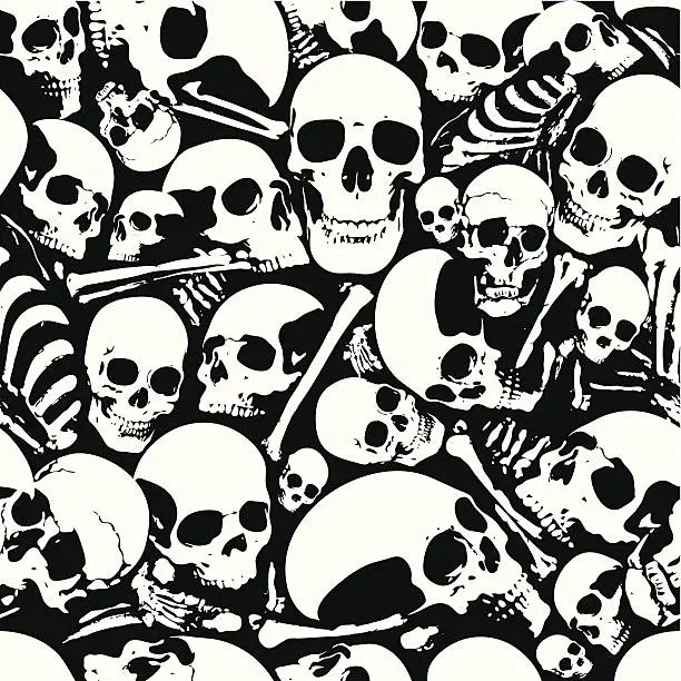Vector illustration of Seamless skull wallpaper background