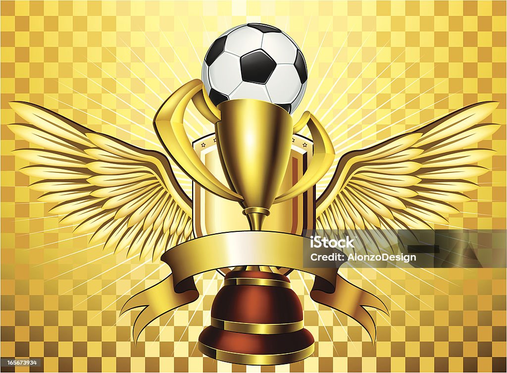 Coppa d'oro del calcio Design - arte vettoriale royalty-free di Attrezzatura