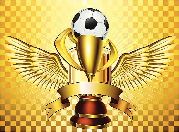 Vector illustration of Golden Cup Soccer Design