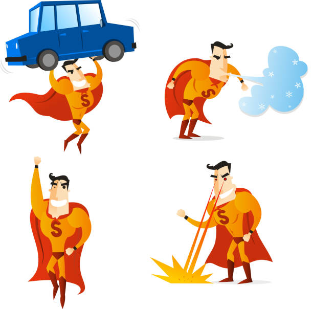 Superhero Character Set Stock Illustration - Download Image Now - Superman  - Superhero, Superhero, Cape - Garment - iStock