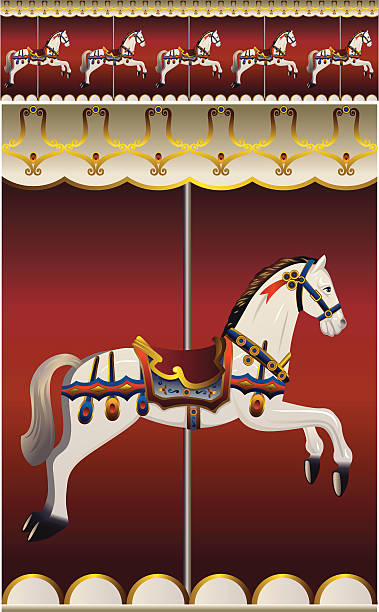 karussell pferd - carousel horses stock-grafiken, -clipart, -cartoons und -symbole