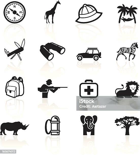 Black Symbols Safari Stock Illustration - Download Image Now - Safari, Icon Symbol, 4x4