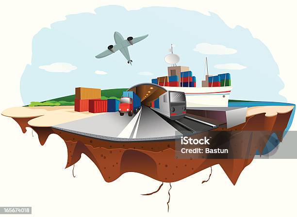 Transport Stock Vektor Art und mehr Bilder von Behälter - Behälter, Container, Flugzeug