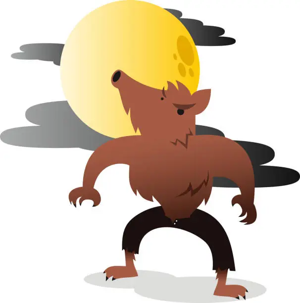 Vector illustration of Cartoon werewolf