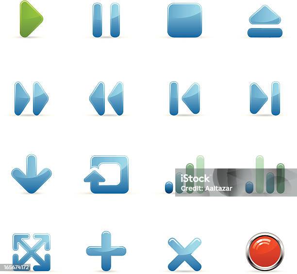 Colore Icone Interfaccia Web - Immagini vettoriali stock e altre immagini di Simbolo Avanti veloce - Simbolo Avanti veloce, Sfumatura di colore, Tridimensionale