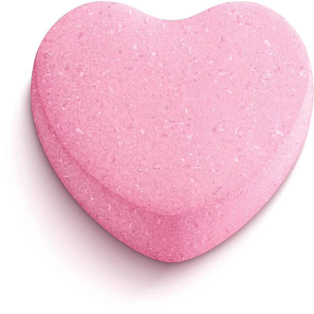ilustraciones, imágenes clip art, dibujos animados e iconos de stock de en forma de corazón de caramelo - candy heart candy valentines day heart shape